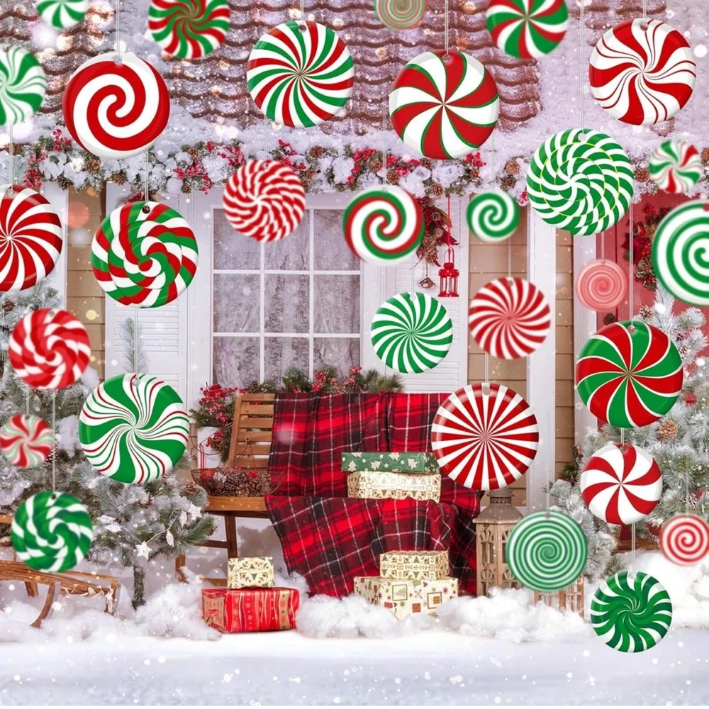 30 PCs 6” D inches ball shape Christmas candy decoration ornaments